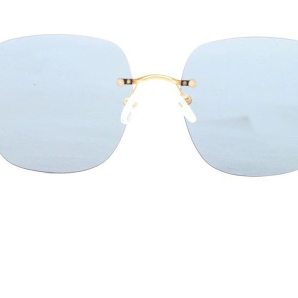 KAREN WAZEN BLACK SQUARE FRAME RIMLESS SUNGLASSES main image 8